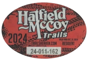 pic of a resident hatfield mccoy trail system permit