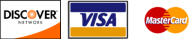 we accept discover, visa and mastercard